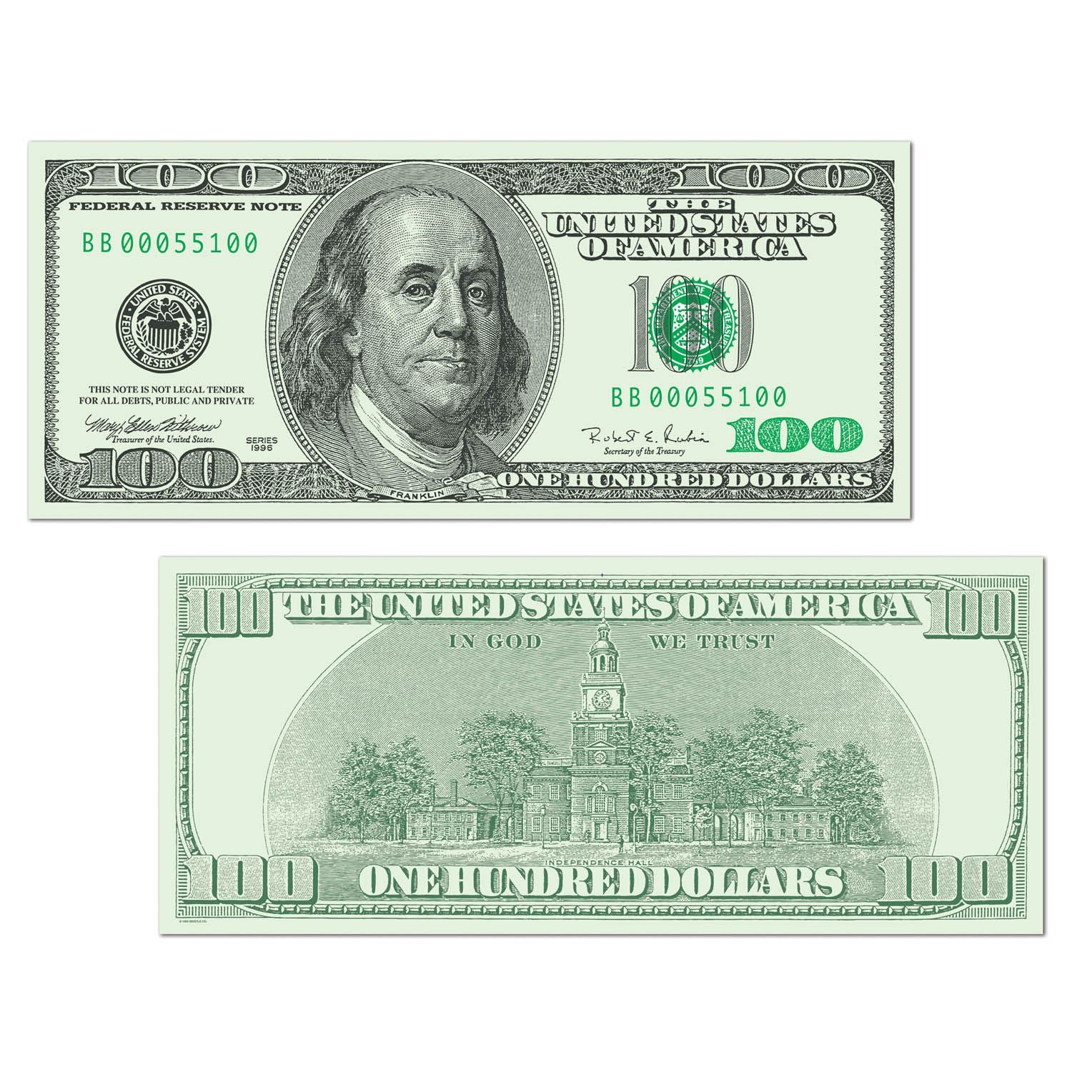 Beistle Big Bucks Cutout $100 Bill - Casino | Party Supply | Decoration