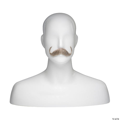 Mens Synthetic Discount Handlebar Mustache | Brown-Dark