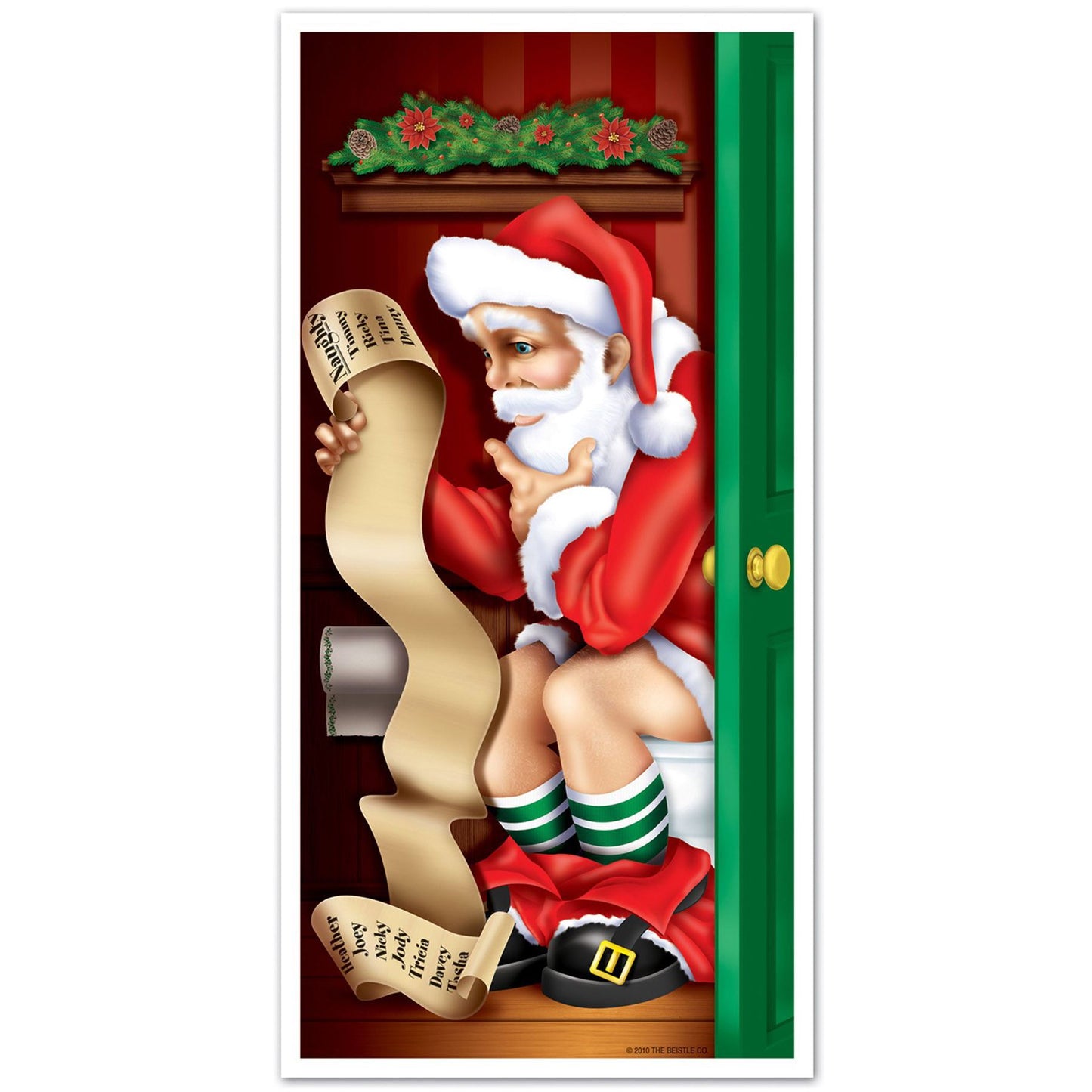 Beistle Santa Restroom Door Cover - Christmas/Winter | Party Supply