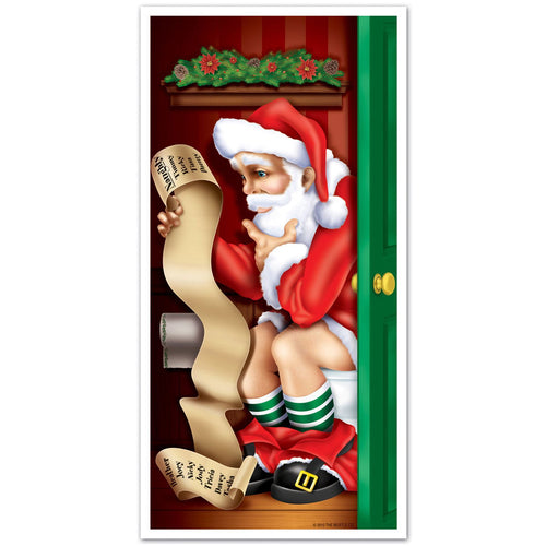 Beistle Santa Restroom Door Cover - Christmas/Winter | Party Supply