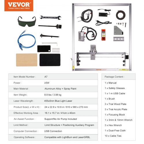 Laser Engraver 5W Output Laser Engraving Machine 16.1" x 15.7" Large Working