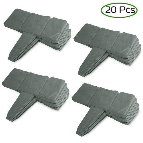 20 PCS Cobbled Stone Effect Plastic Garden Lawn Border Edging Home & Garden