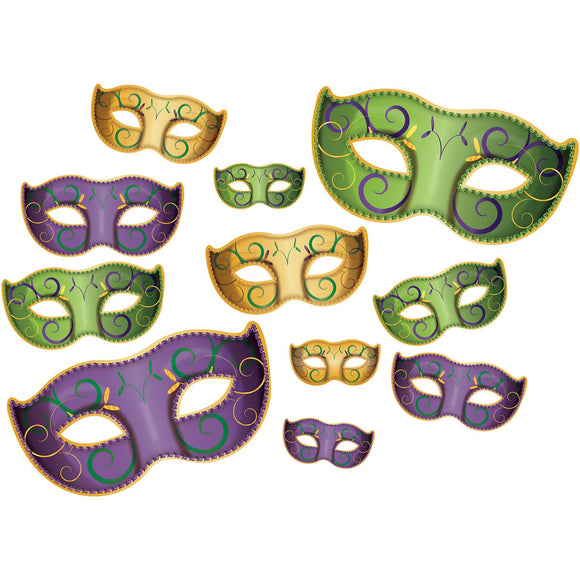 Beistle Mardi Gras Mask Cutouts   (11/Pkg) Party Supply Decoration : Mardi Gras