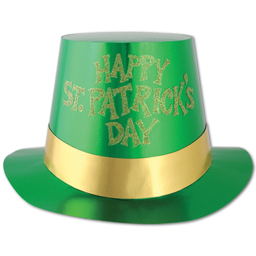 Beistle Green Happy St Patricks Day Foil Hi-Hat - St. Patricks | Party Supply