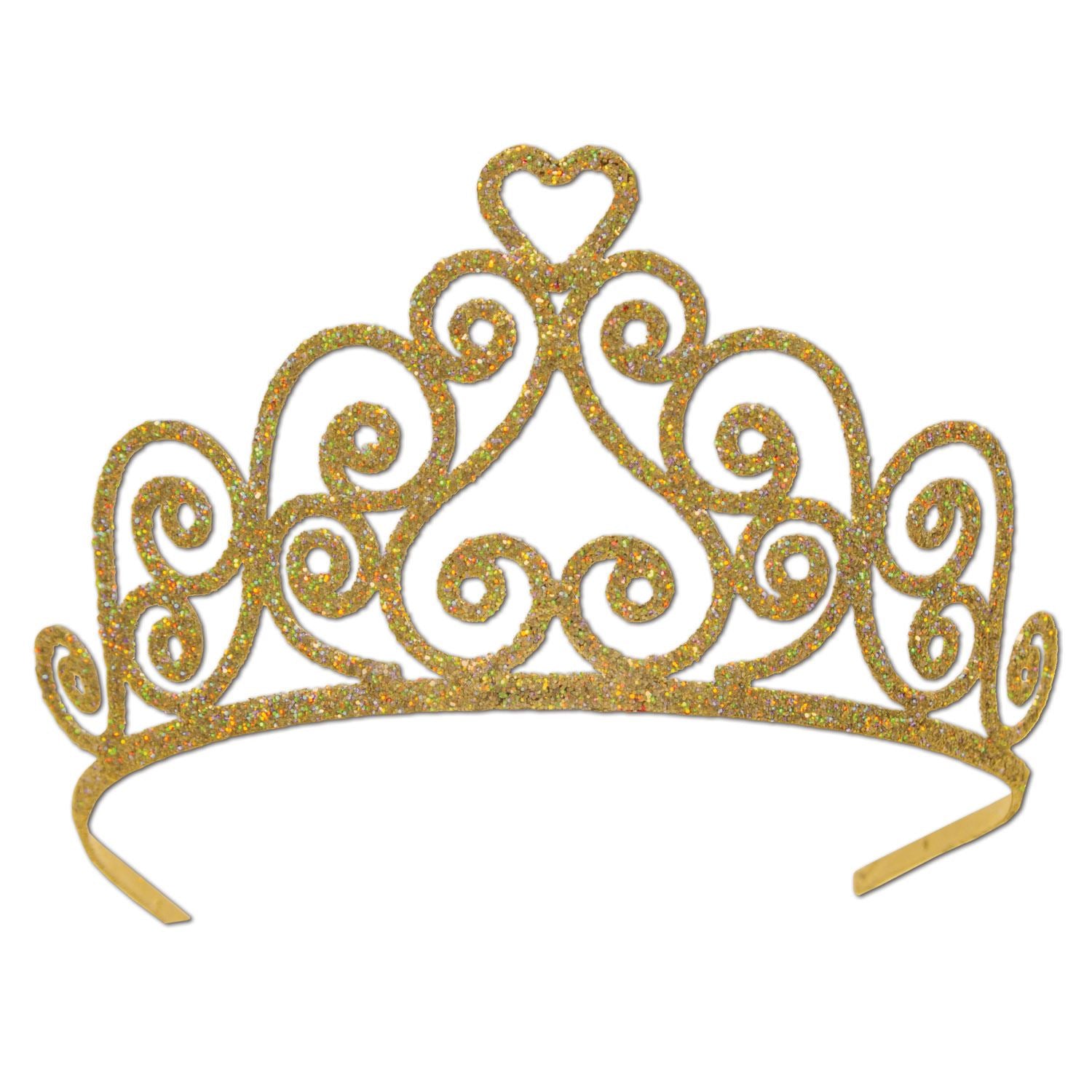 Beistle Heart Gold Glittered Tiara - General Occasion | Party Supply