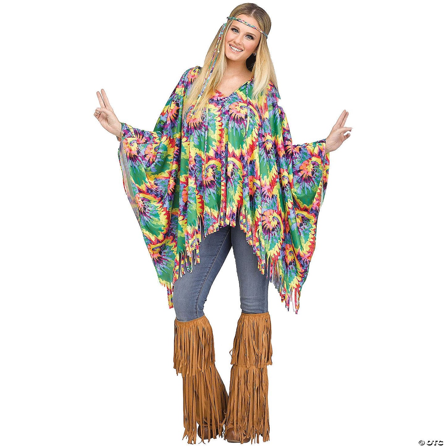 Adults Tie-Dye Hippie Poncho