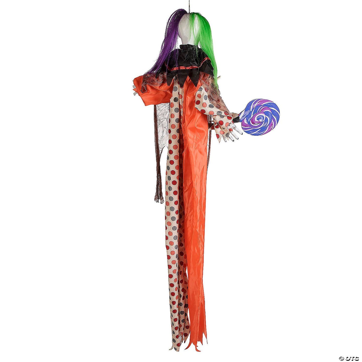 53 1/4" Animated & Light-Up Clown Hanging Halloween Decoration