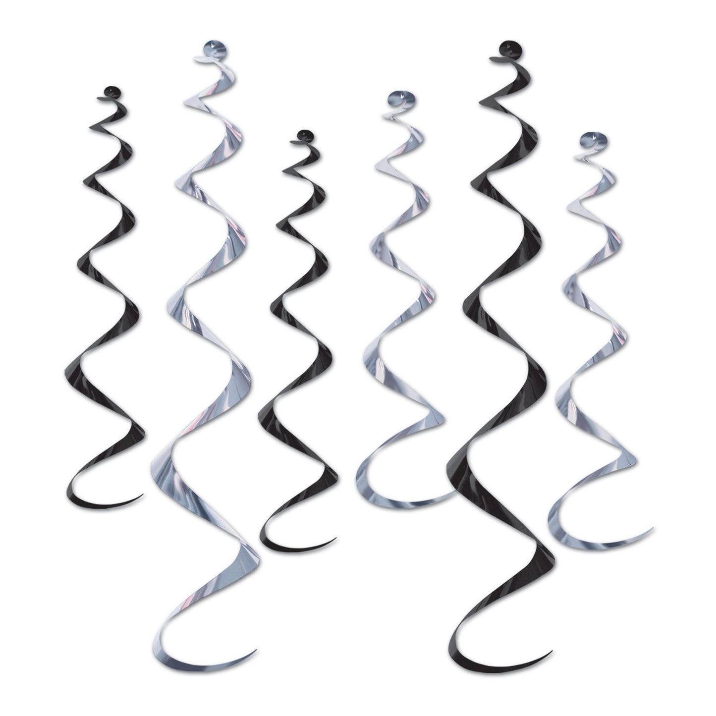 Beistle Black and Silver Twirly Whirlys - General Occasion | Party Supply