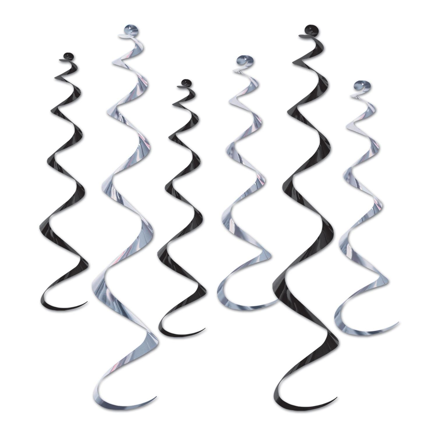 Beistle Black and Silver Twirly Whirlys - General Occasion | Party Supply