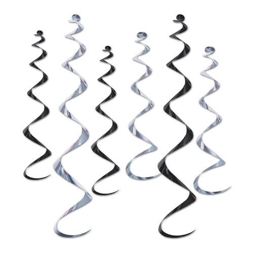 Beistle Black and Silver Twirly Whirlys - General Occasion | Party Supply