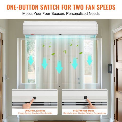48" Commercial Indoor Air Curtain Super Power 2 Speeds 1200CFM Wall Mounted