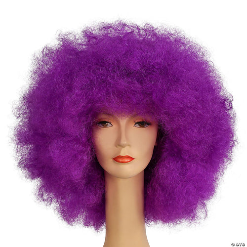 Adults Purple Super Deluxe Afro Wig | Purple-Dark