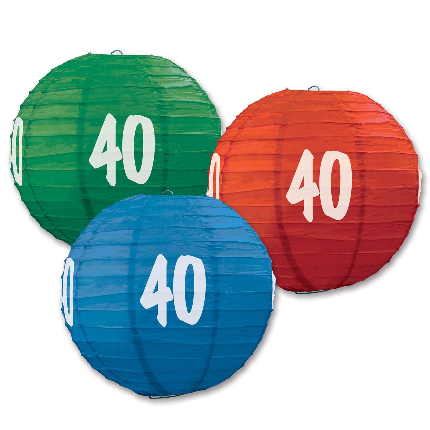 Beistle "40" Paper Lanterns - Birthday-Age Specific | Party Supply