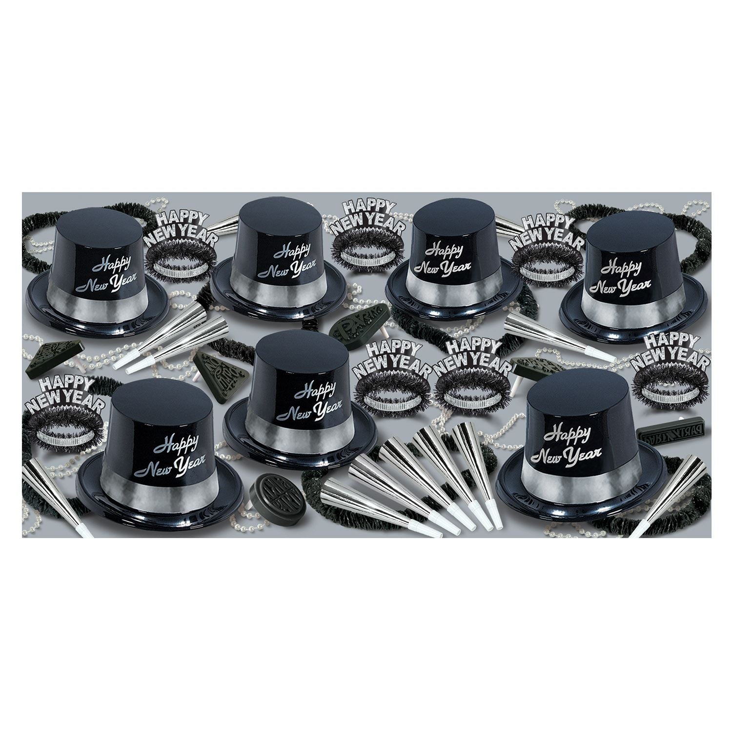 Beistle Silver Legacy New Year Assortment (for 50 people) - New Years | Party