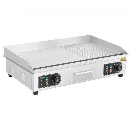 Commercial Electric Griddle 2800W Countertop Half-Flat Top Grill