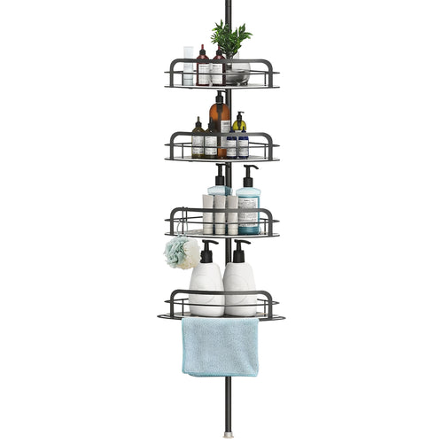 Rust-Resistant Corner Shower Caddy For Bathroom 4 Height Adjustable Shelves