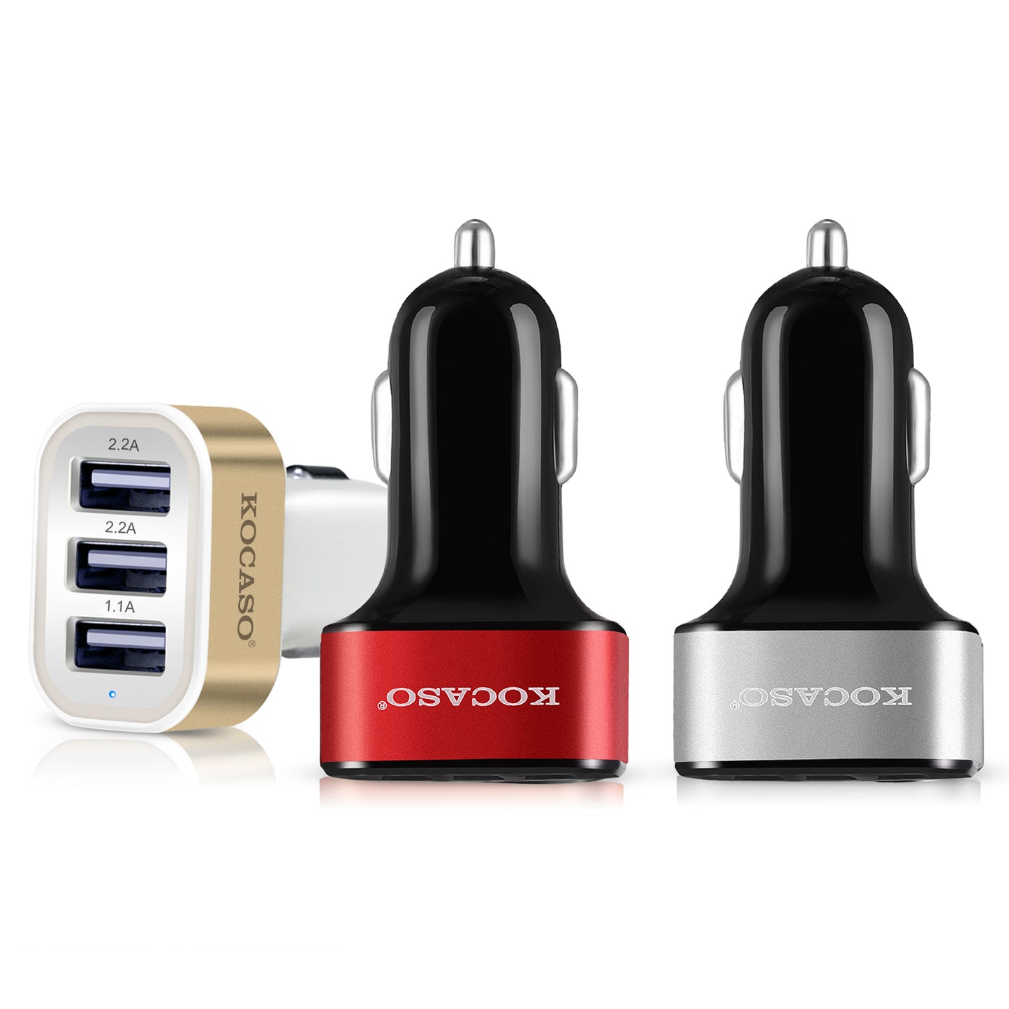 USB Car Charger 30W 5.5A 3 USB Port Cigarette Lighter Charger Adapter For