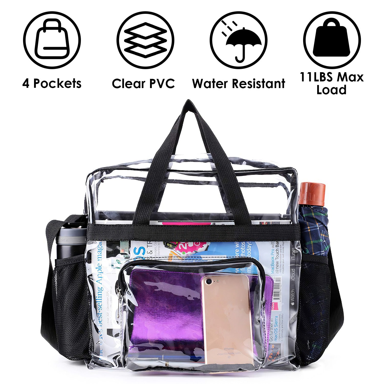 Clear Crossbody Bag Stadium Approved Clear Transparent Shoulder Bag See Through
