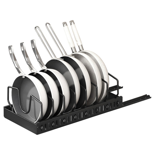Pull Out Pots And Pans Organizer Under Cabinet With 8 Adjustable Dividers