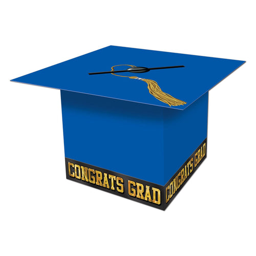 Beistle Blue Graduation Cap Card Box | Party Supply | Decoration