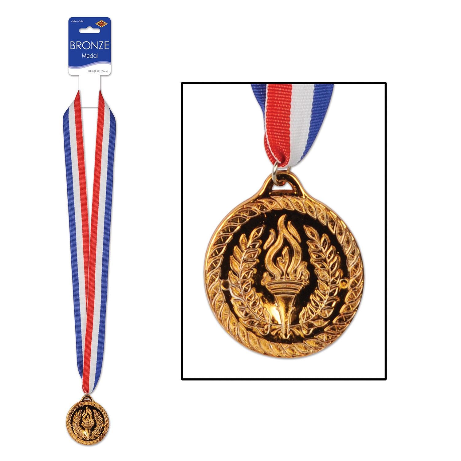 Beistle Bronze Medal with Ribbon - Sports | Party Supply | Decoration | Favor