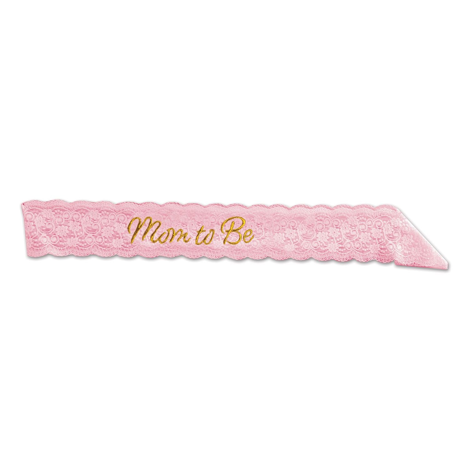 Beistle Mom To Be Lace Sash - Pink - Baby Shower | Party Supply | Decoration