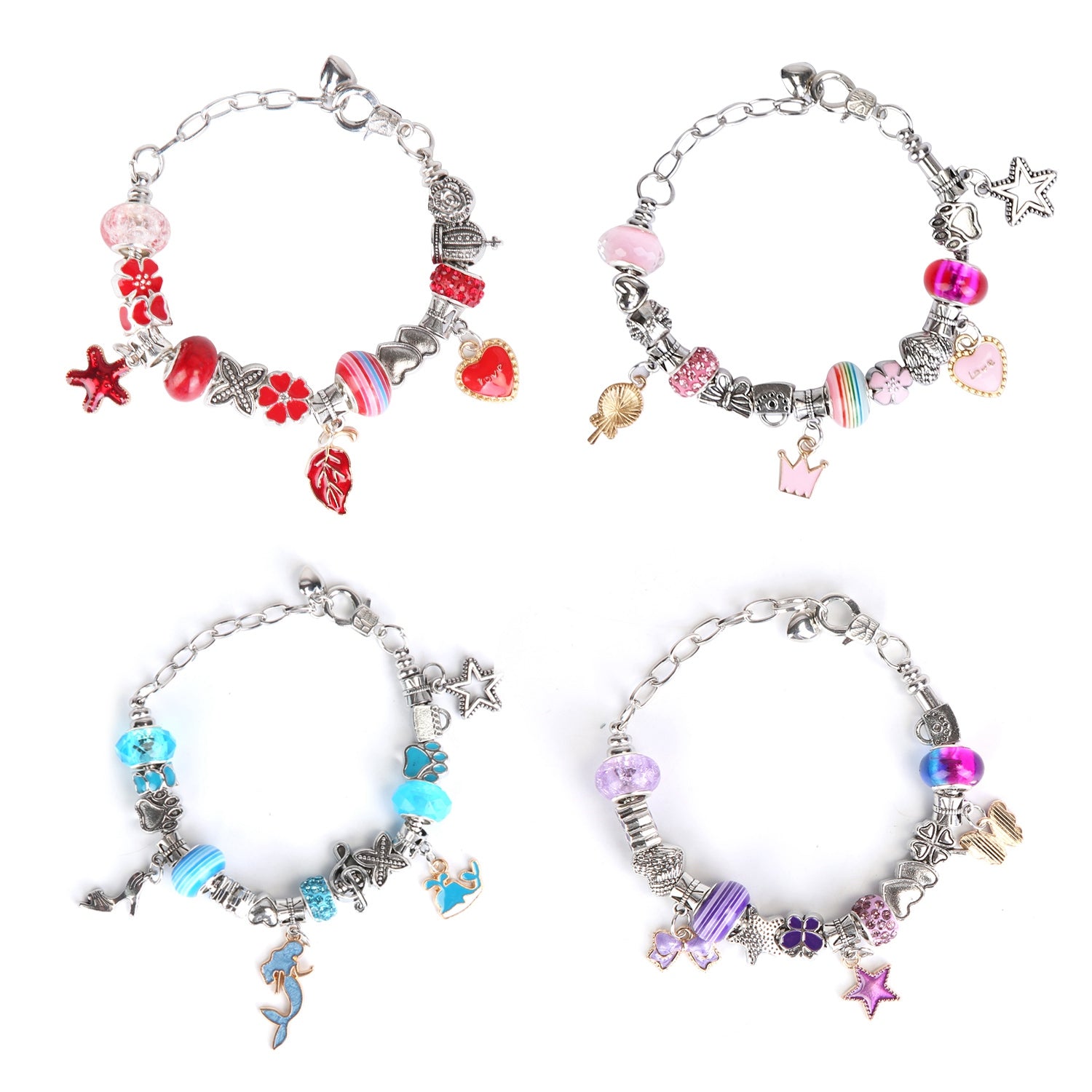 66Pcs Charm Bracelet Making Kit Kids Jewelry Necklace Making Kits Colorful
