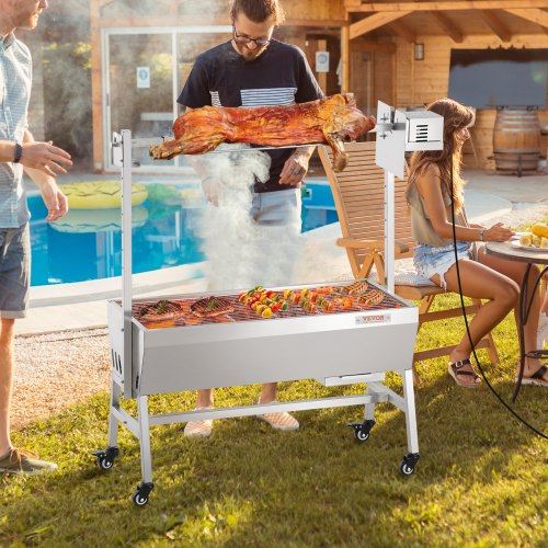 Roaster Spit Rotisserie BBQ Grill Pig Lamb Chicken Roaster 42W 135 lbs