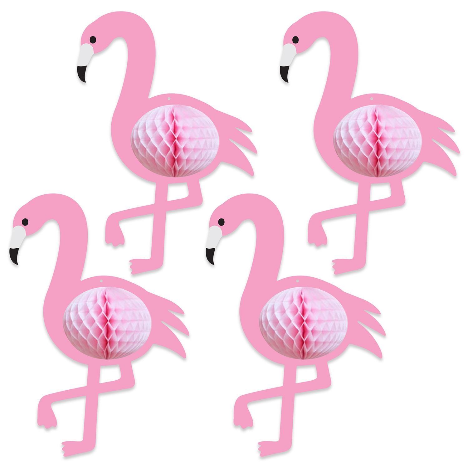 Beistle Tissue Flamingos Hanging Decoration - Luau | Party Supply