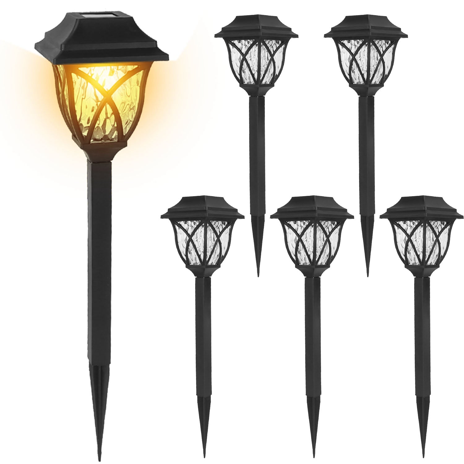 6Pack Solar Powered Stake Light Outdoor Decorative Landscape Lamp IP45