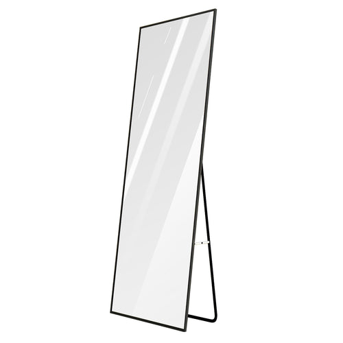Full Length Mirror 63x18.9in Aluminum Alloy Wall Mirror Free Standing Floor
