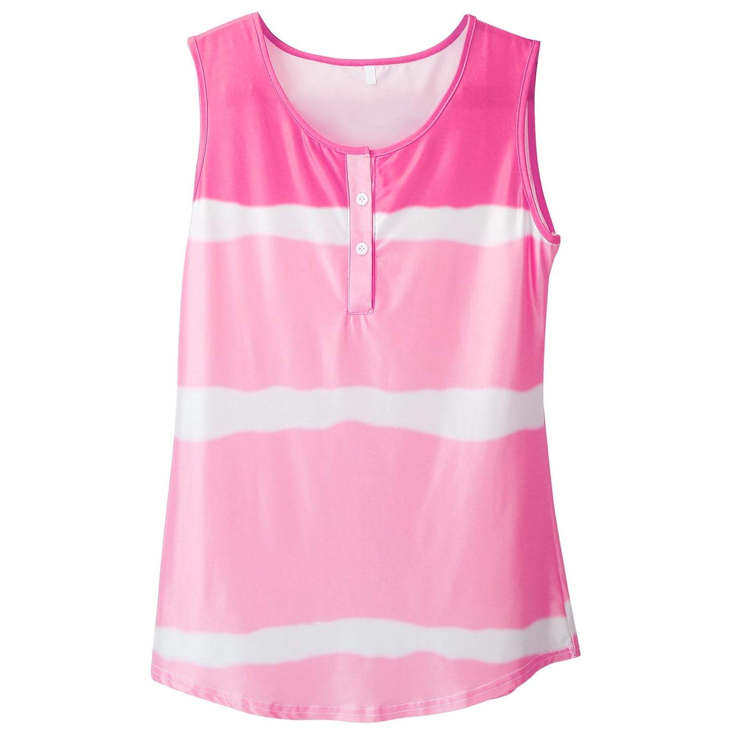 Women Tie-dye Sleeveless Tank Tops Summer Loose T Shirts Tops Button Down