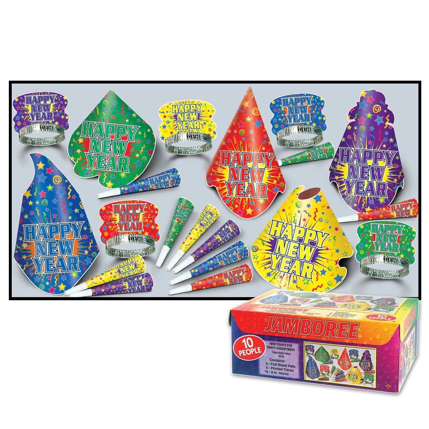 Beistle Jamboree Asst for 10 - New Years | Party Supply | Decoration