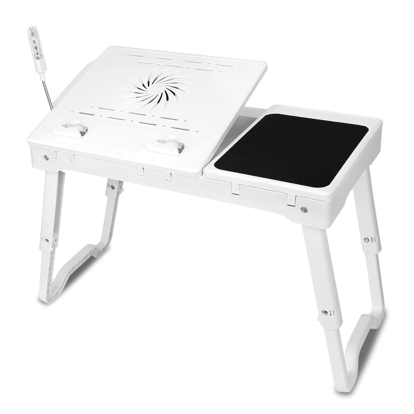 Foldable Laptop Table Bed Notebook Desk w/Cooling Fan Mouse Board LED light 4367