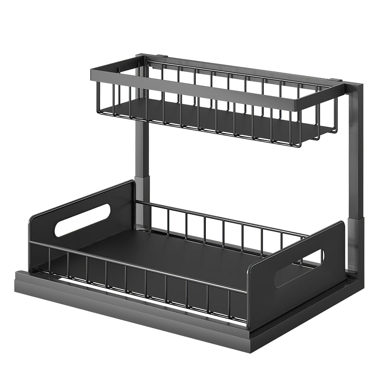 2 Tier Under Sink Organizers Pull Out Under Cabinet Basket Storage Shelf