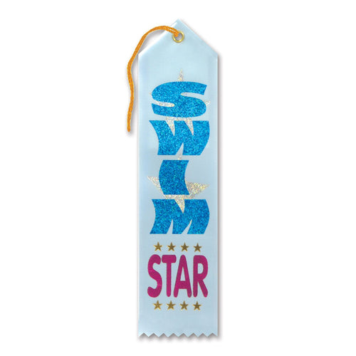 Beistle Swim Star Ribbon - Sports | Party Supply | Decoration | Favor | Award