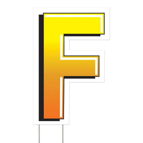 Beistle Plastic "F" Yard Sign - General Occasion | Party Supply | Decoration
