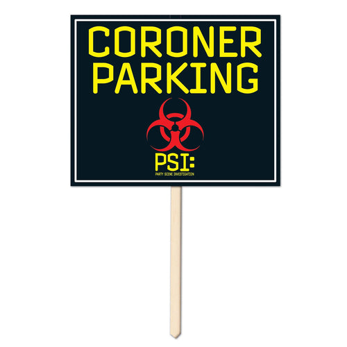 Beistle Coroner Parking Yard Sign - Crime Scene | Party Supply | Decoration