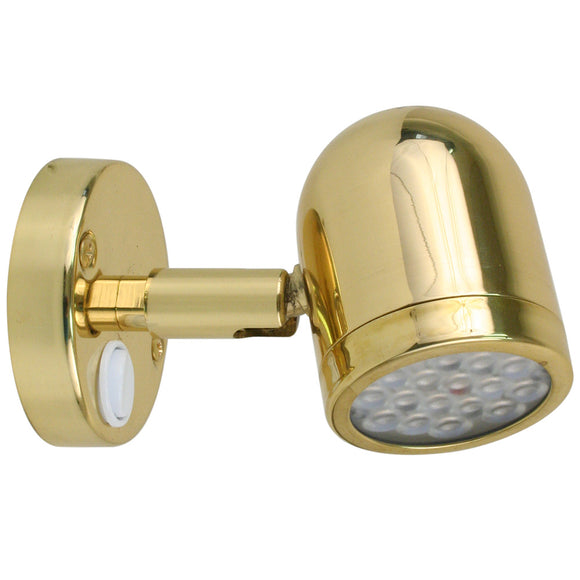 Scandvik LED Brass Reading Light - 10-30V [19052P]