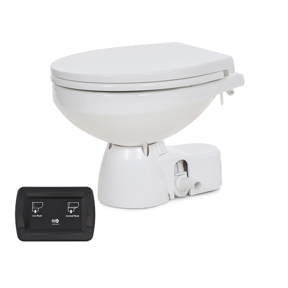 Jabsco Quiet Flush E2 Raw Water Toilet Regular Bowl - 24V Soft Close Lid [38245-4194RSP]