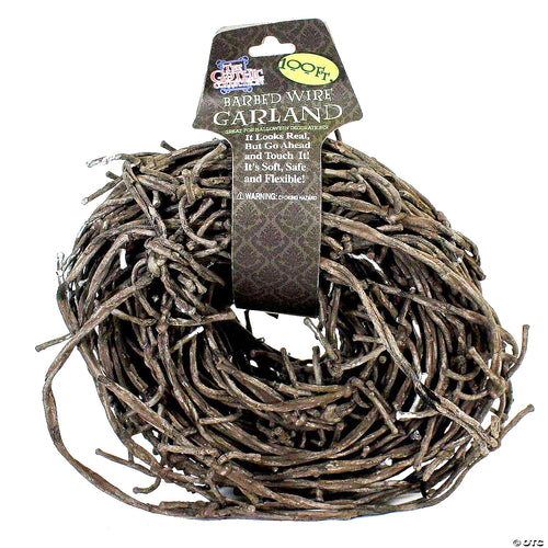100' Rusted Barb Wire Decoration