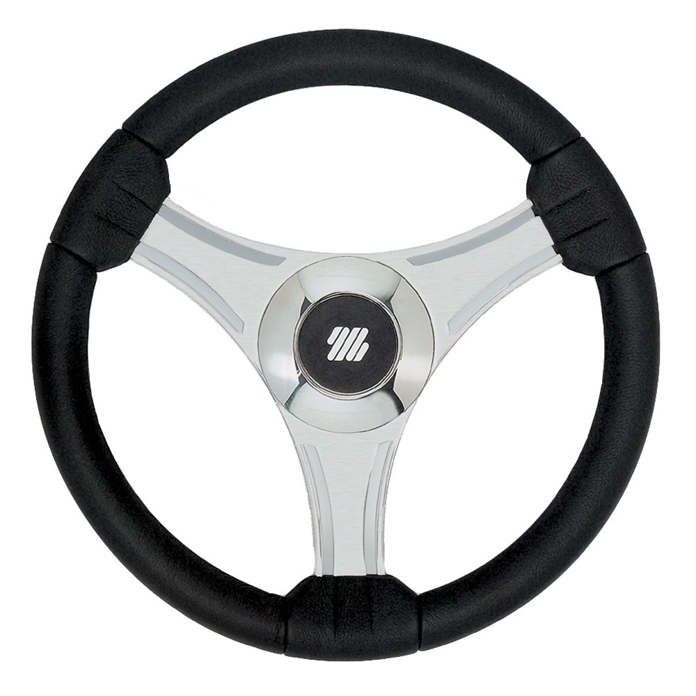 Uflex - Tavolara - 13.8" Black Polyurethane Steering Wheel w/Silver Spokes X62 Hub [65277N]