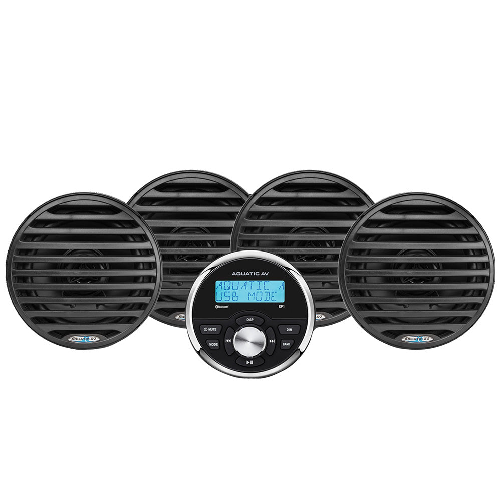 Aquatic AV Economy Gauge Stereo/Speakers Kit - Black [EG100]