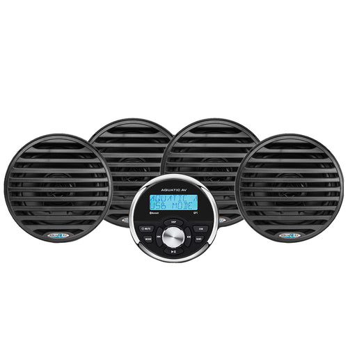Aquatic AV Economy Gauge Stereo/Speakers Kit - Black [EG100]