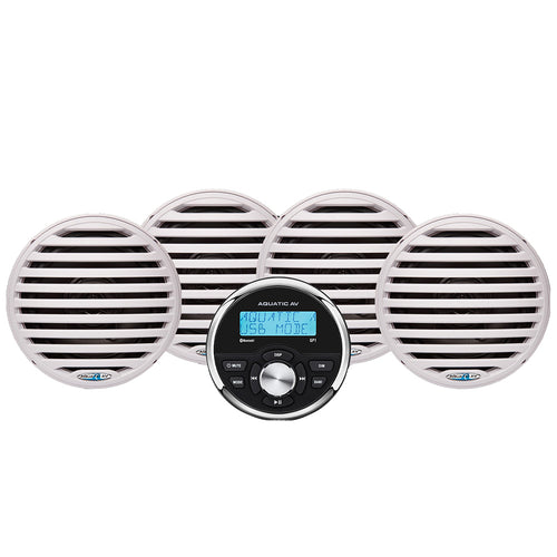 Aquatic AV Economy Gauge Stereo/Speakers Kit - White [EG200]