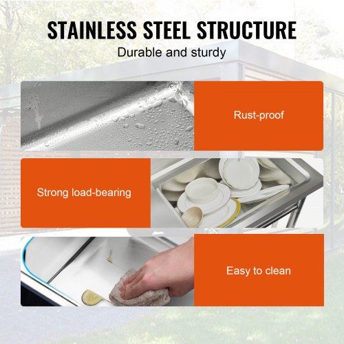 Stainless Steel Utility Sink Free Standing Single Bowl Commercial Kitchen