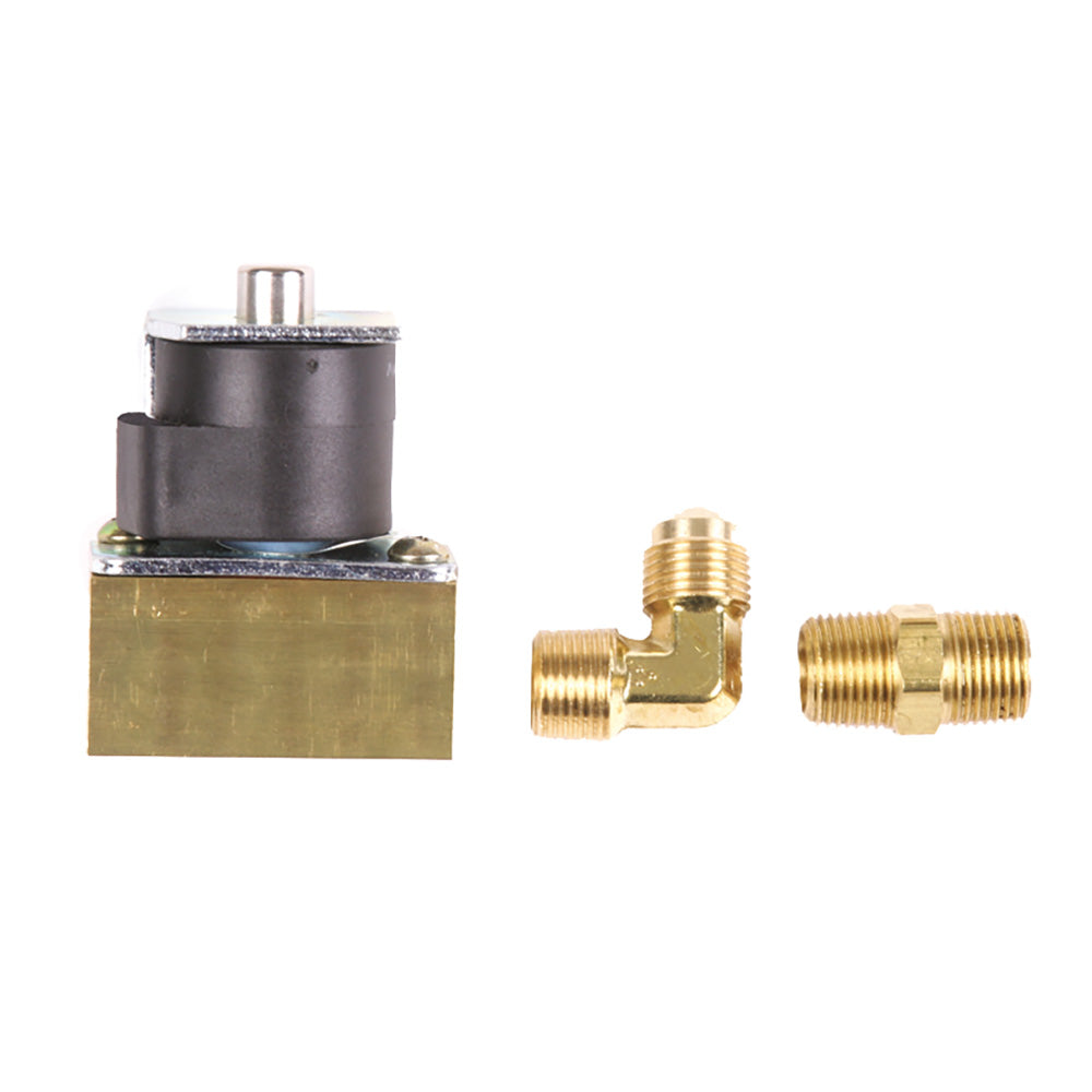 Trident Marine 12VDC Low-Pressure Brass Solenoid Shut-Off Valve 3/8" Female Ports 2 Brass Connection Fittings [1300-7706.2-KIT]