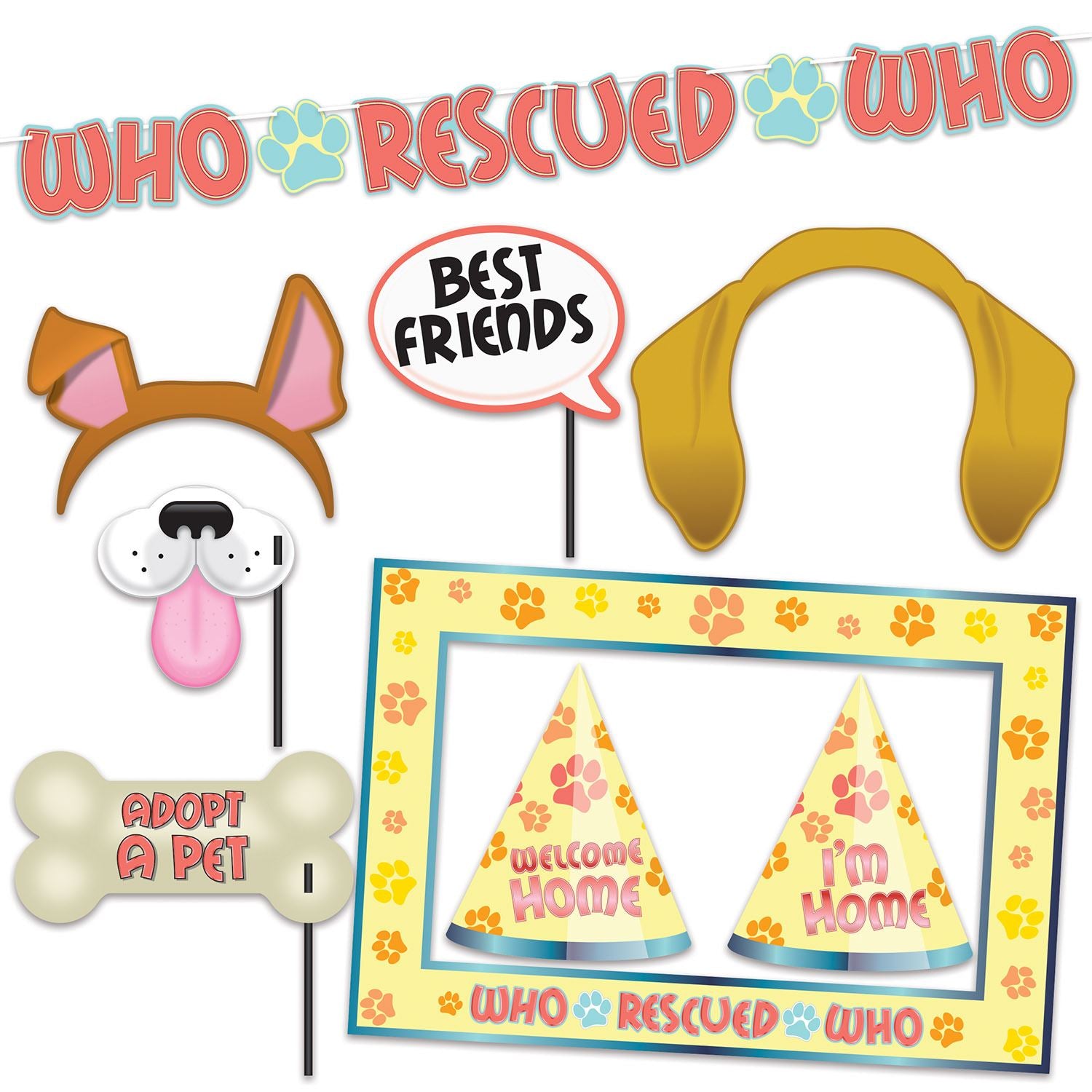 Beistle Who Rescued Who Party Kit - Pets | Party Supply | Decoration