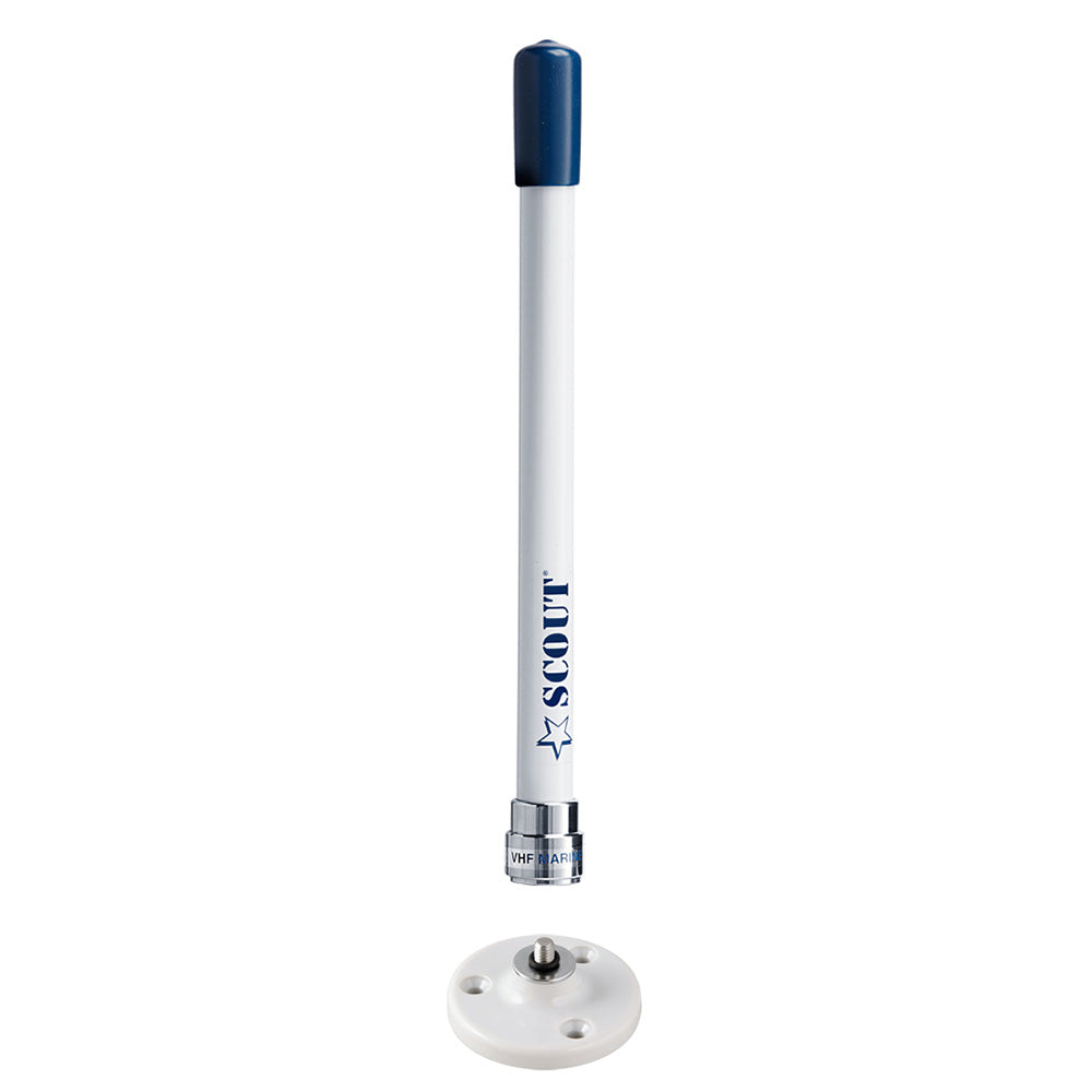 Scout 9" Stubby White VHF Antenna w/Quick Mount Includes 5M RG-58, Mount Integrated Connector KS-10 [PF AN NVHF00025]