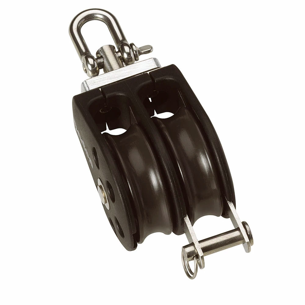 Barton Size 2 35mm Plain Bearing Pulley Block Double Swivel Becket [N02231]
